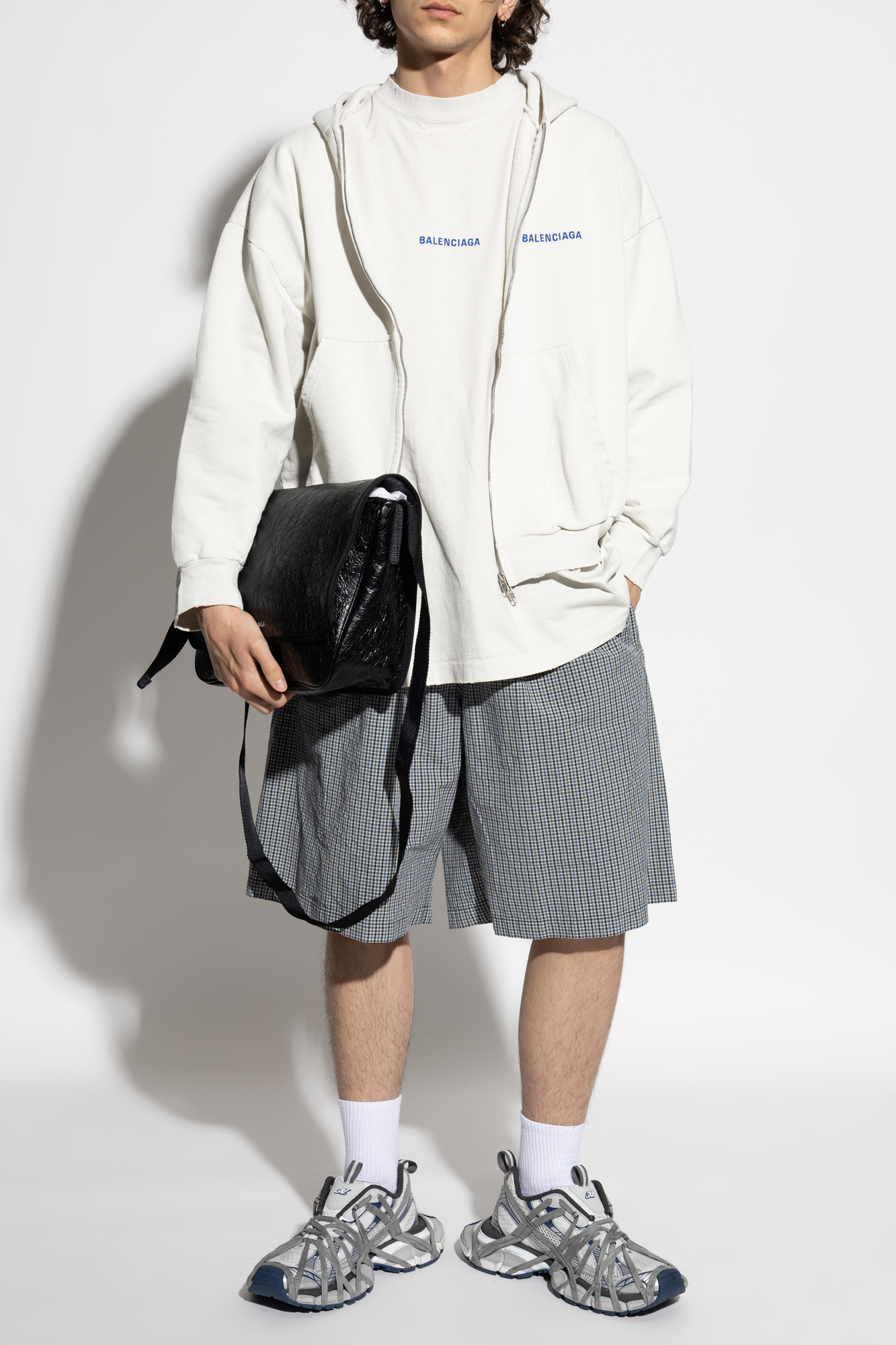 BALENCIAGA フーディ グレー Gray Slim-Fit Hoodie by Balenciaga on Sale